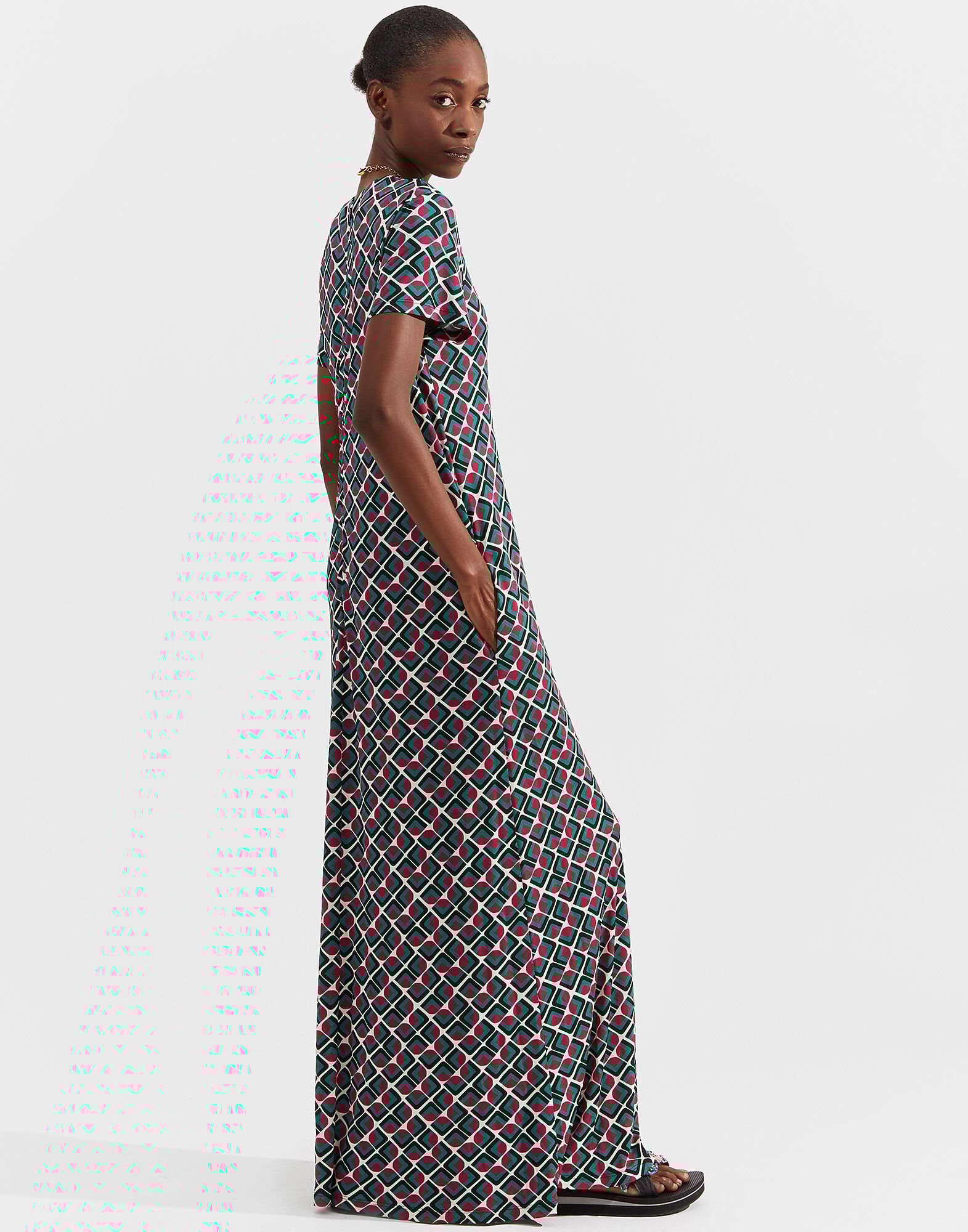 LaDoubleJ Swing Dress Domino Verde DRE0001JER003DOM0005