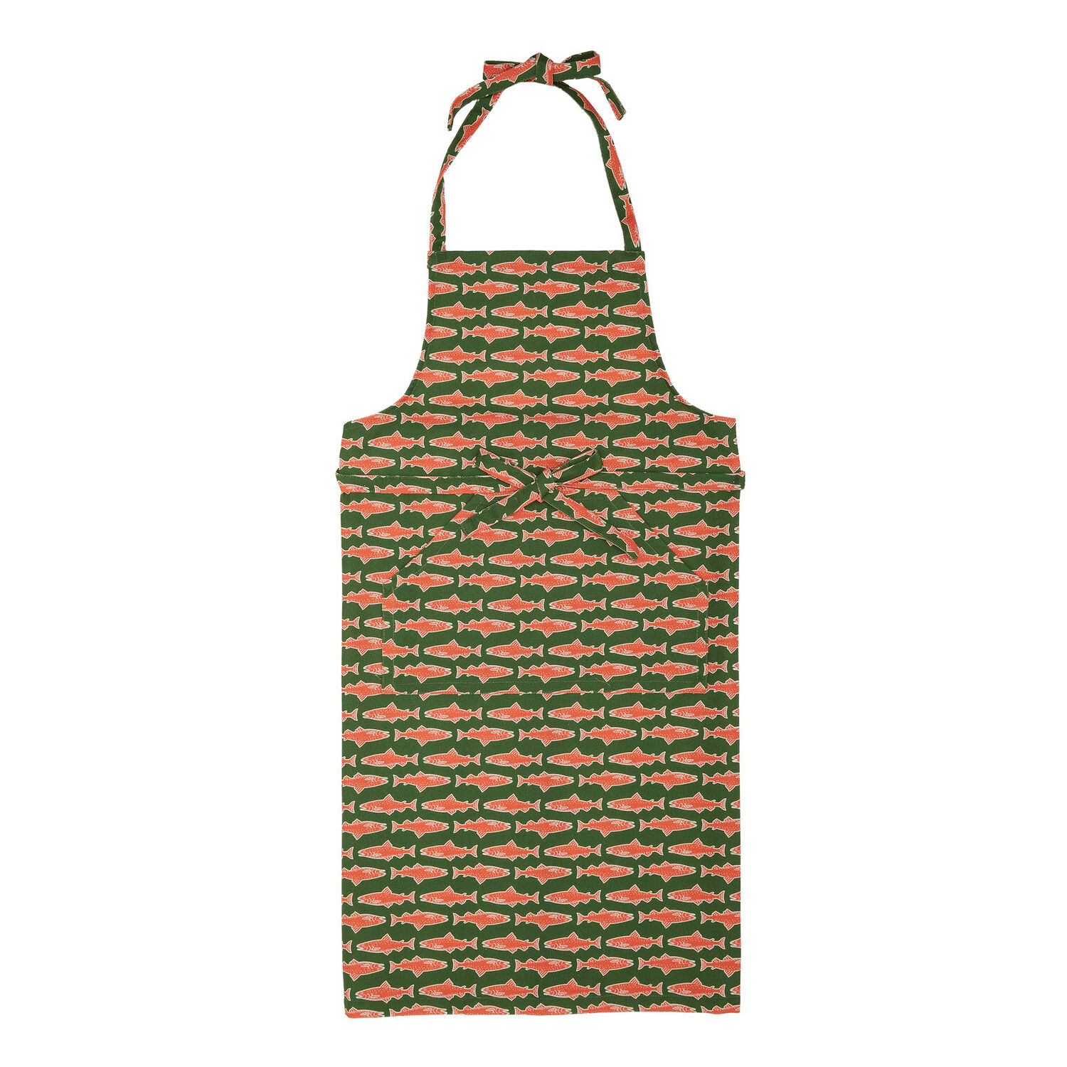 La Doublej Apron In Como Fish Green