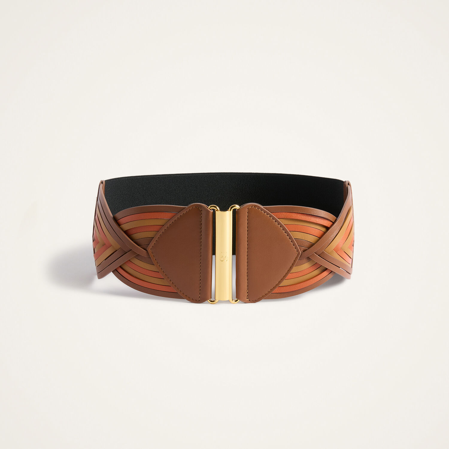  La Doublej Belts Women - Rainbow Belt Color Block Orange & Camel S 50% Cow Leather 40% Polyester 10% Nylon 