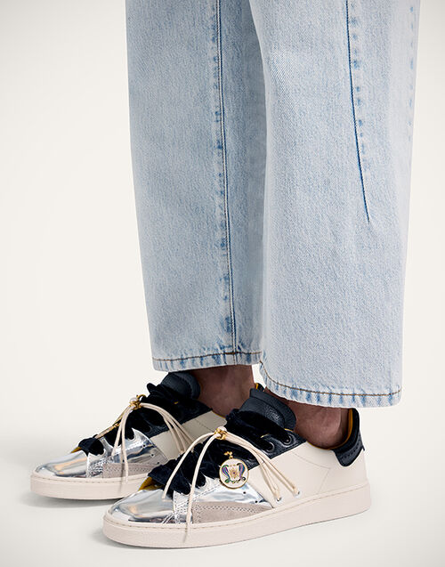 La DoubleJ All Time Low Top Color Block Black & White SHO0112LEA017CLB25BL03