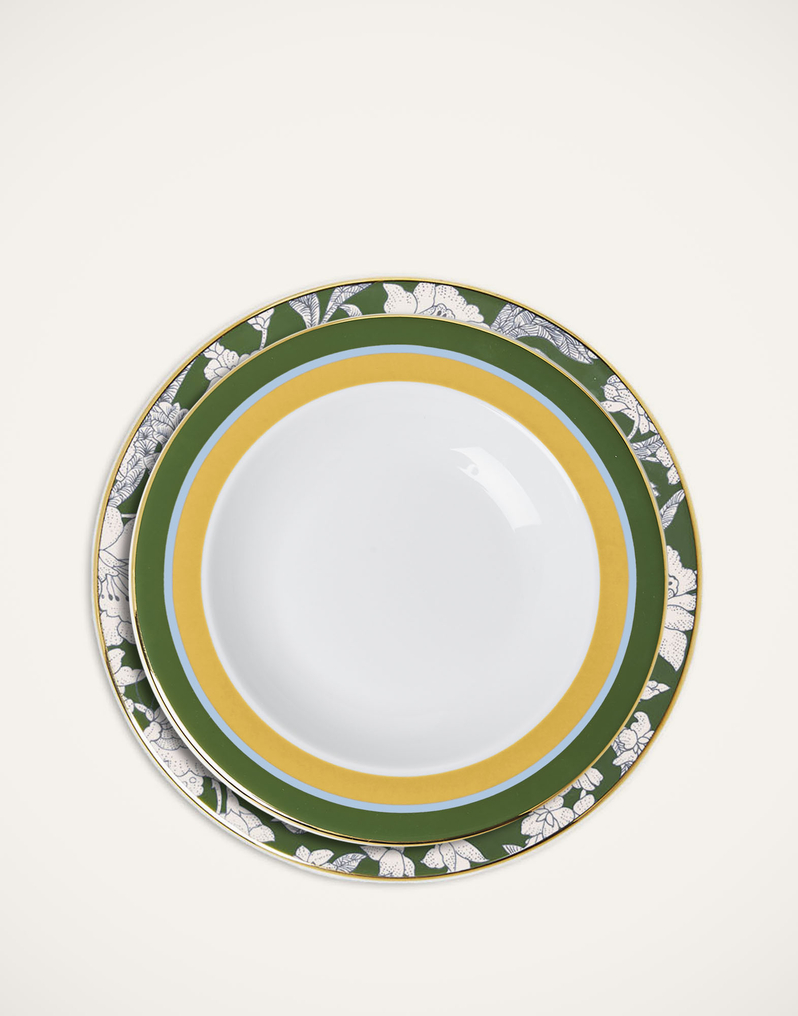 La DoubleJ Soup And Dinner Plates Set La DoubleJ Soup And Dinner Plates Set Roman Holiday Avorio DIS0064CER001RHY0003