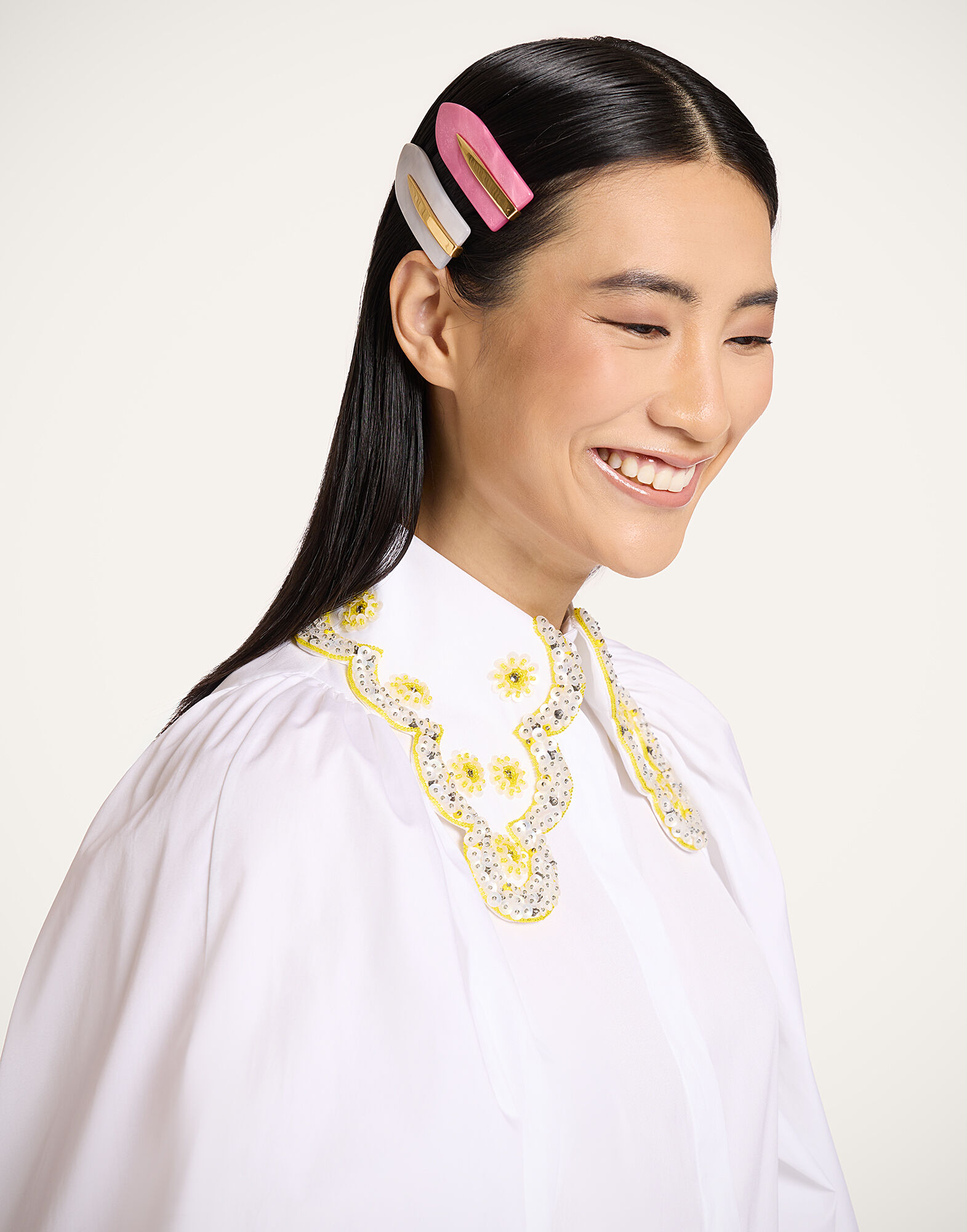 La DoubleJ Salon Clip Solid White CLI0002POL008SOLIDWH01