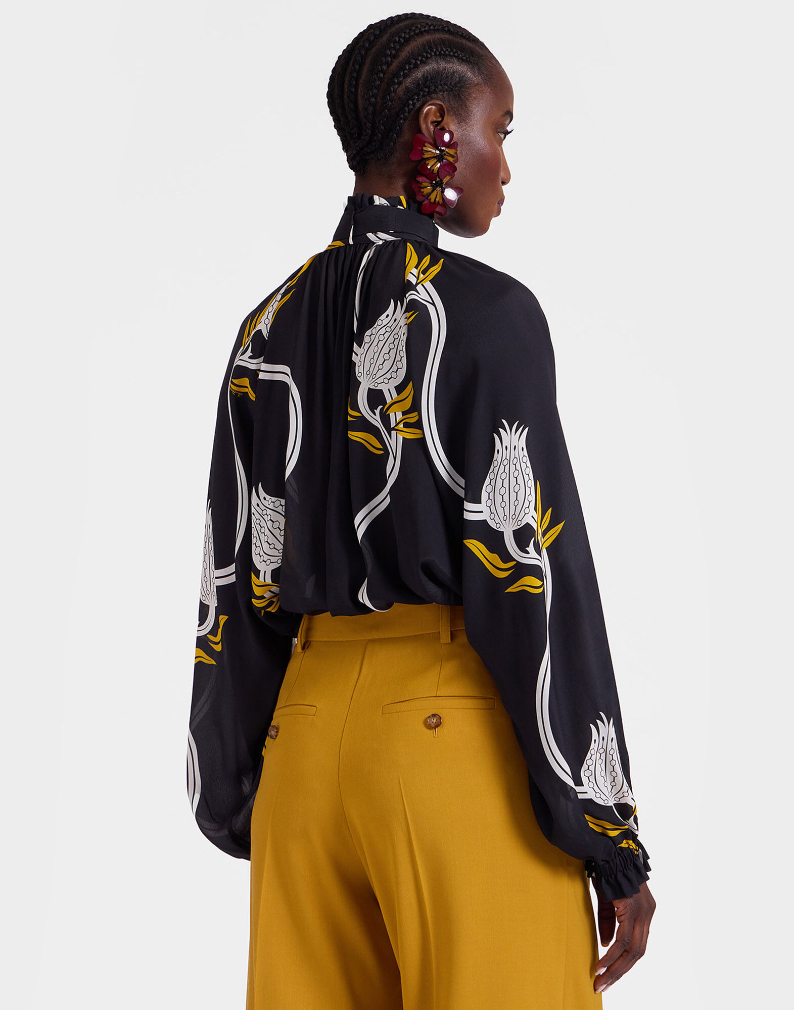 Cerere Blouse in Melograno Black White fur Damen La DoubleJ
