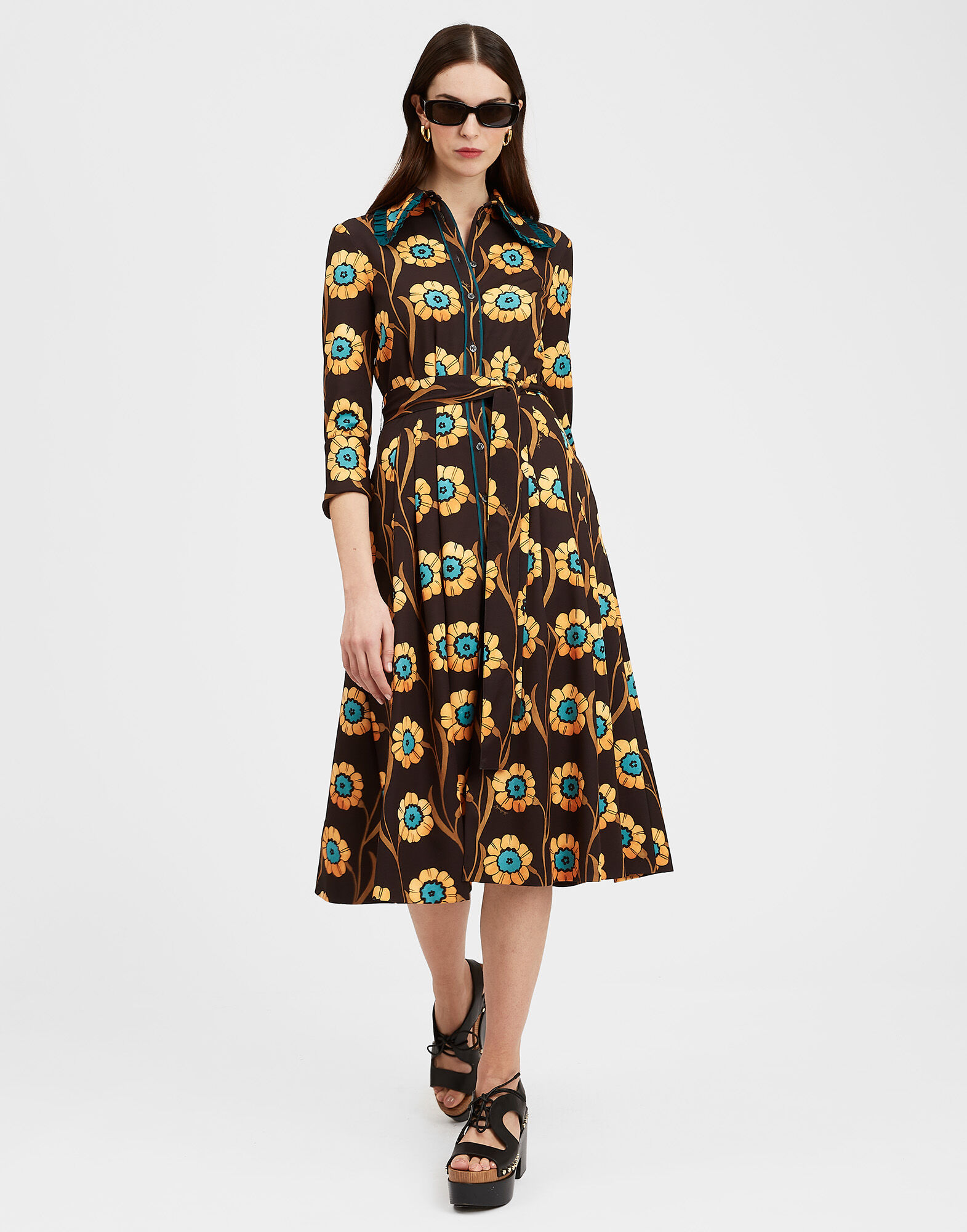 La DoubleJ La Comasca Shirt Dress Daisychain Black DRE0637JER034ROP01BL01