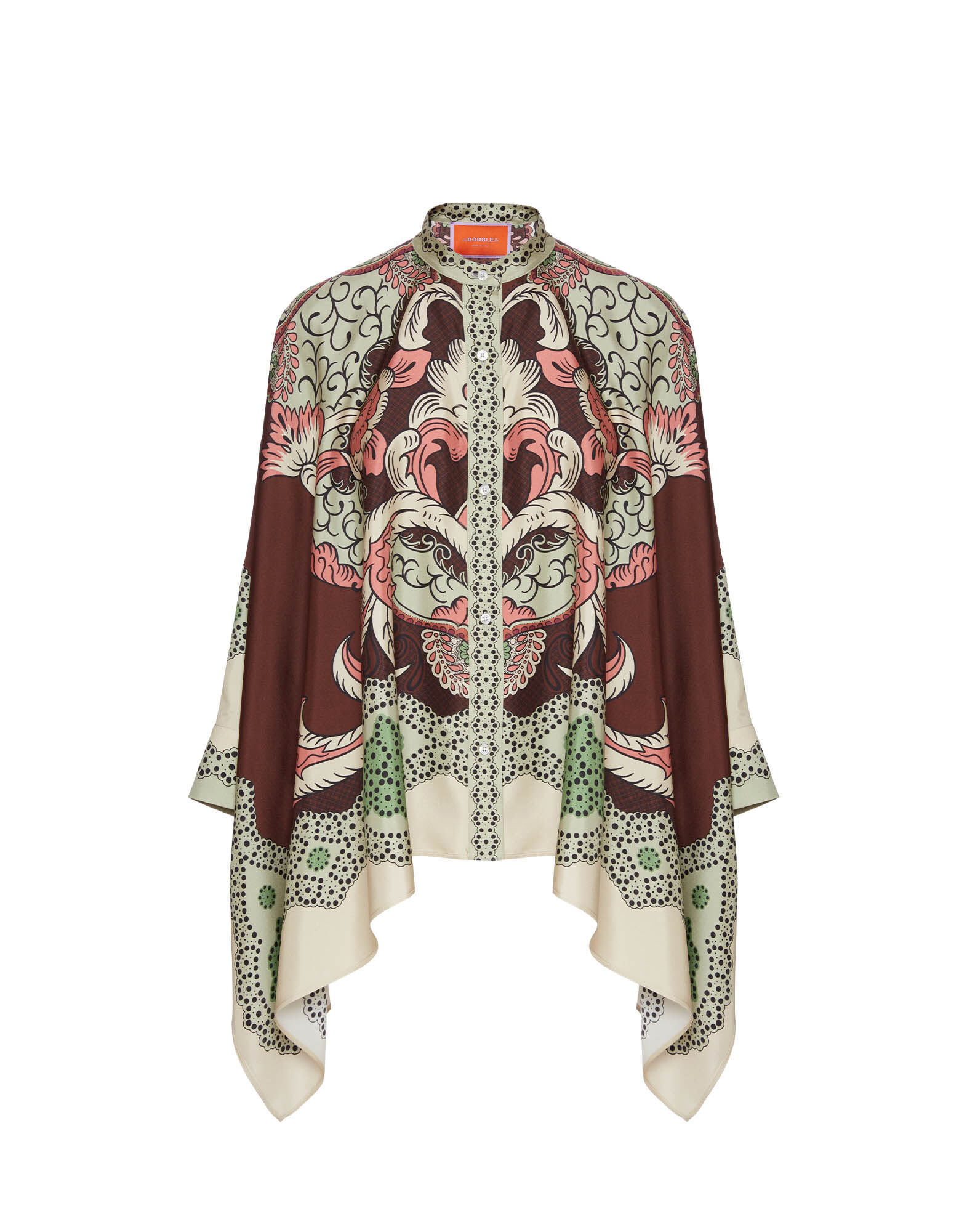 La DoubleJ Foulard Shirt Portal Plac&eacute;e Brown SHI0059SIL006POR02BR11