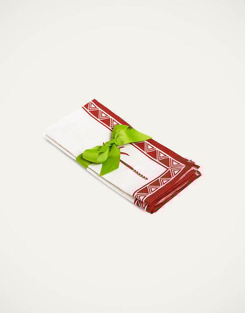 La DoubleJ Large Napkins Set Of 2 La DoubleJ Large Napkins Set Of 2 Date Palms Brick NAP0006LIN001DAT02RE06