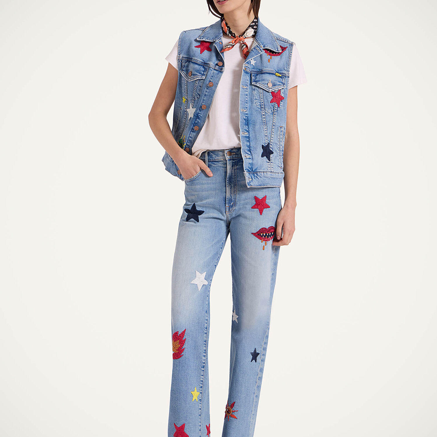 La Doublej The Clean Armhole Drifter Vest In Star Of The Show Blue