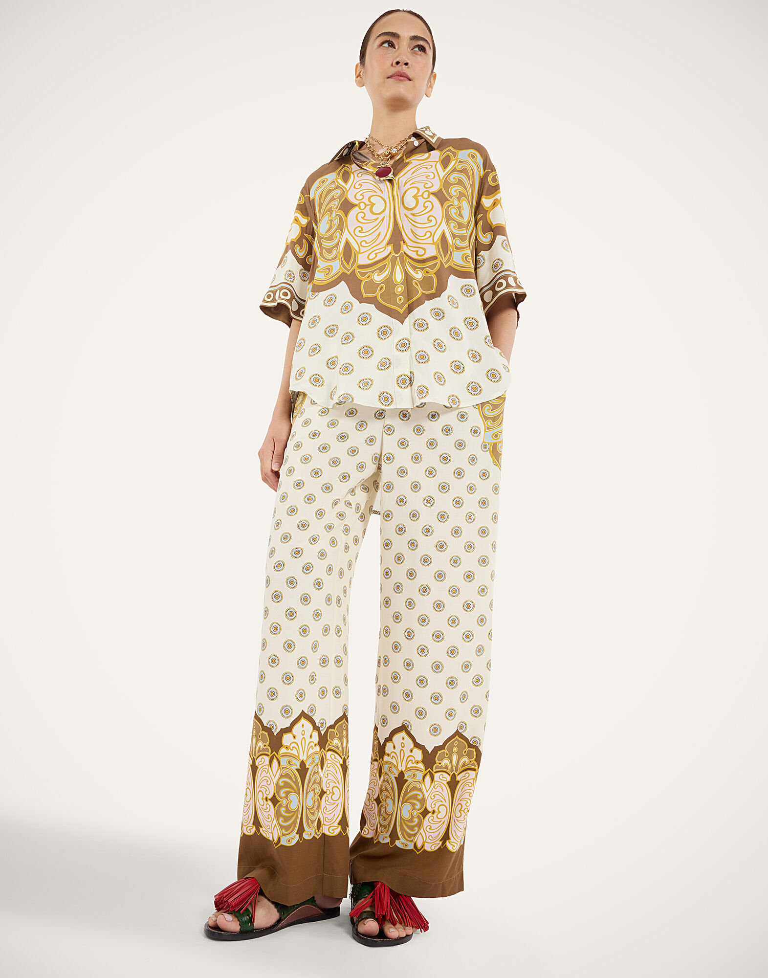 La DoubleJ Club Pants Cocoon Plac&eacute;e Brown TRO0210VIS033COC02BR02