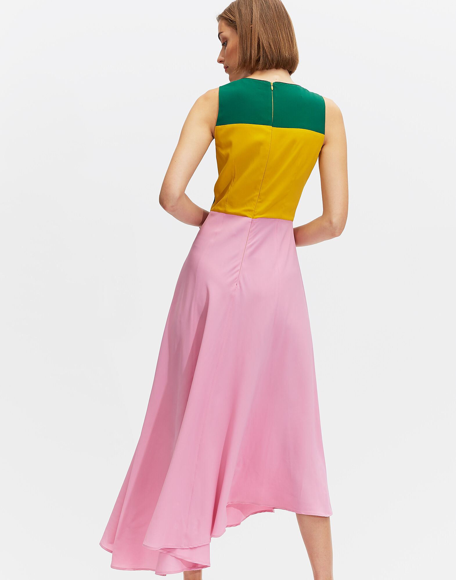 LaDoubleJ Sleeveless Pina Dress Solid Pink DRE0079VIS002ROS0002