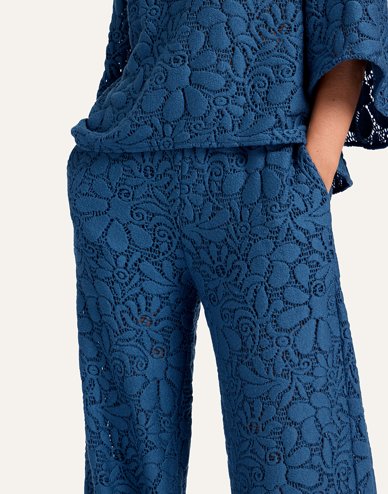 La DoubleJ Lacey Palazzo Pants Solid Blue TRO0185LAC003SOLIDBU03