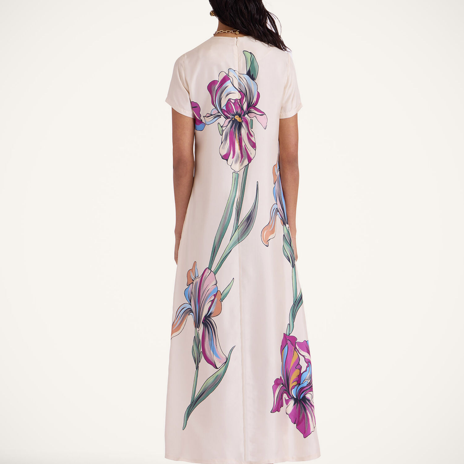 La Doublej Swing Midi Dress In Iris Placée Ivory