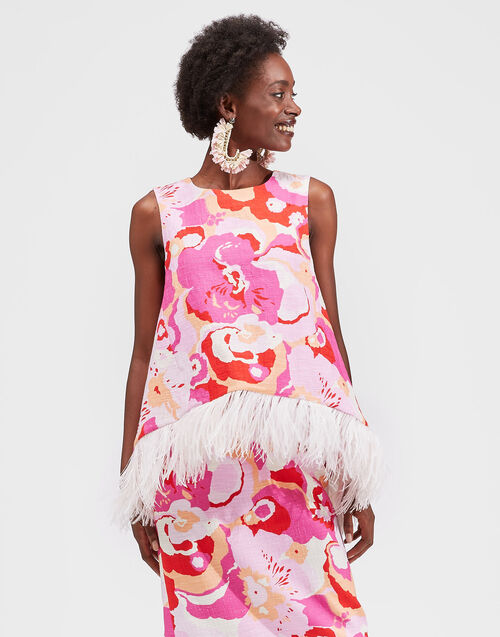 LaDoubleJ La Scala Top (With Feathers) Peonia Rosa TOP0013COT005PEO0002