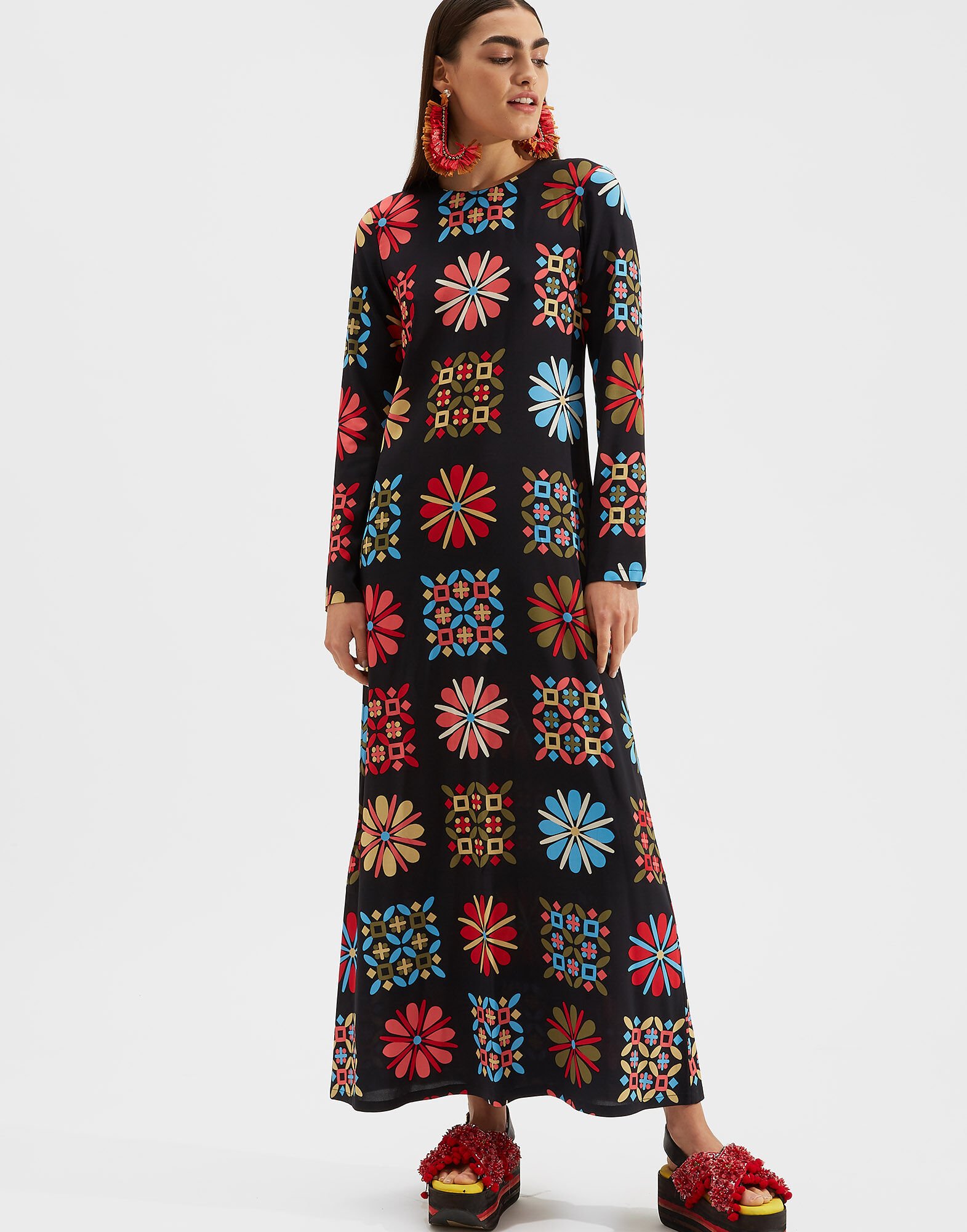 Womens long sleeve swing on sale dress