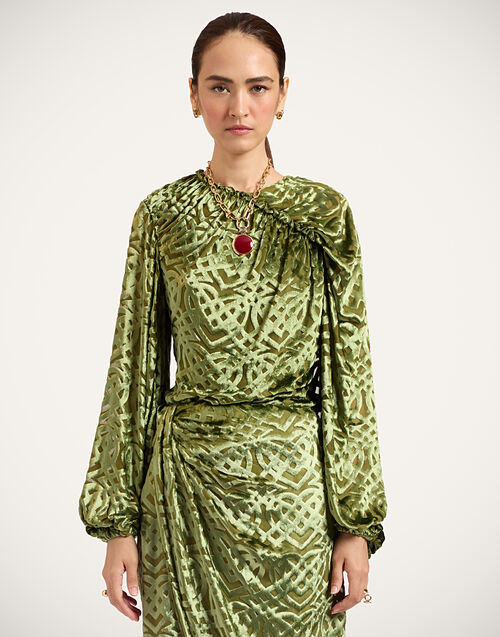 La DoubleJ Brigid Top Verona Green TOP0228VEL021VER02GR02