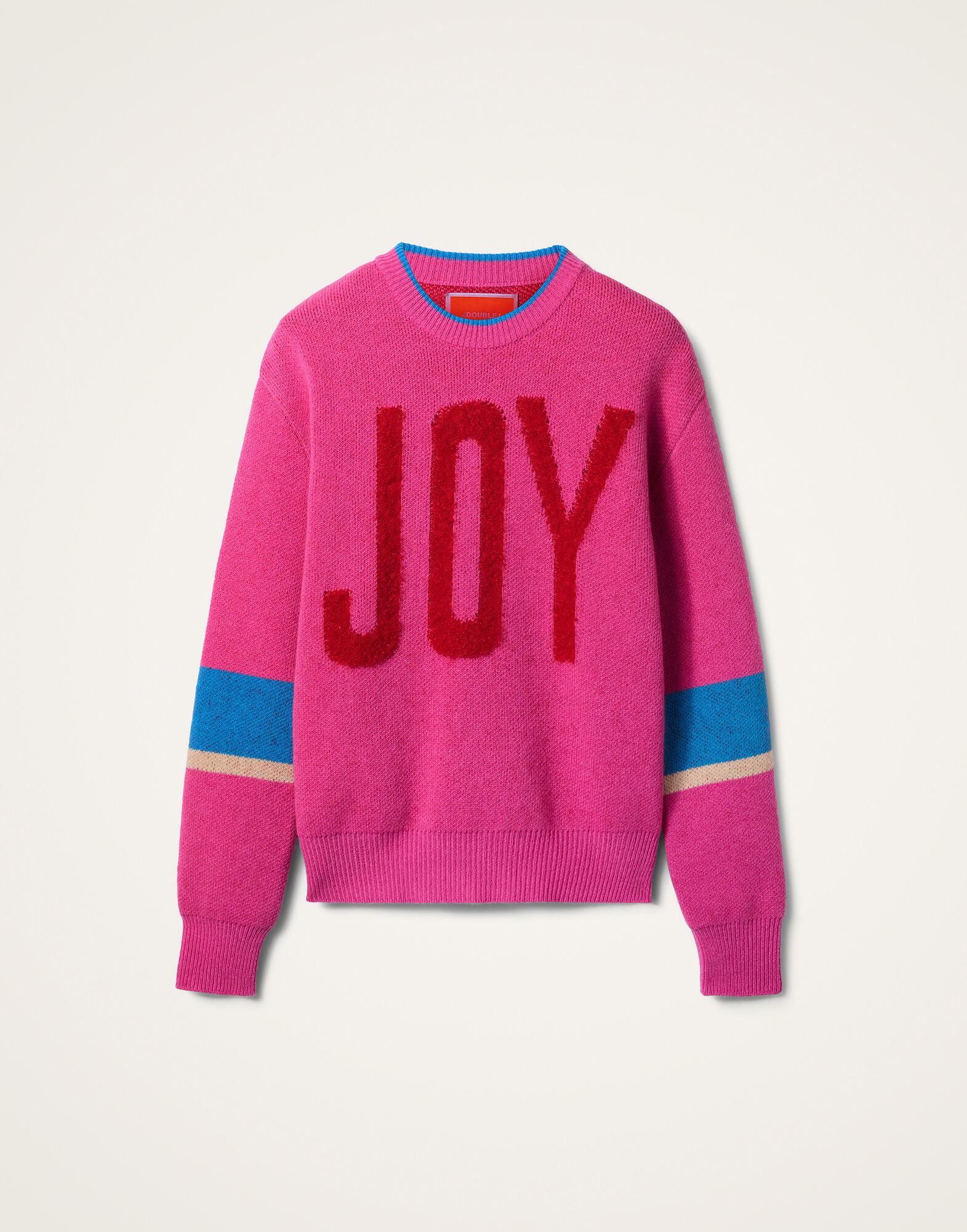 La DoubleJ Joy Sweater Color Block Pink & Red PUL0248KNI156VA353PI01
