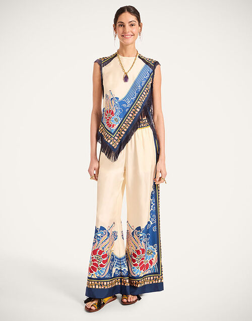 La DoubleJ Palazzo Pants Lemuria Placée Blue TRO0026SIL006LEM02BU03