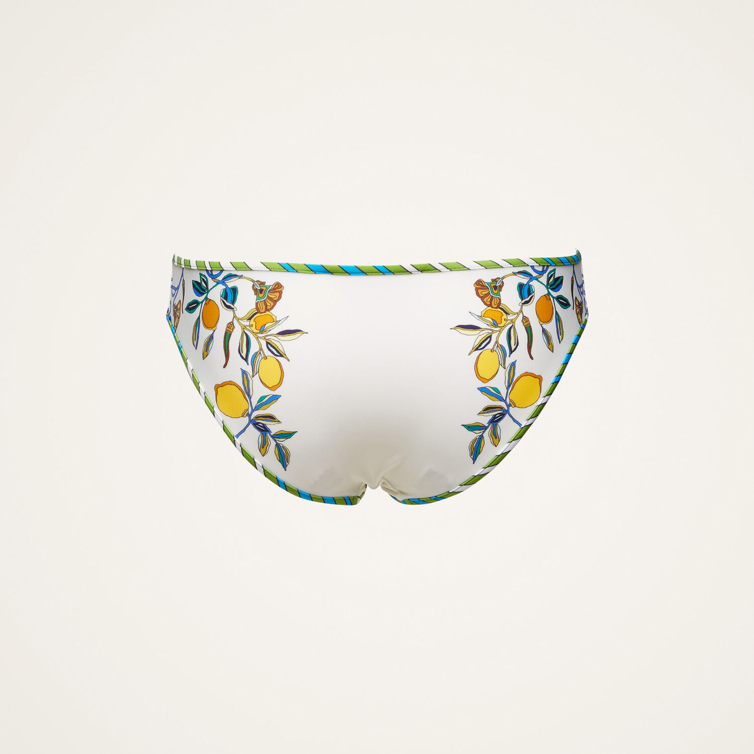 La Doublej Floral-print Bikini Bottom In Borboni Placed Bianco