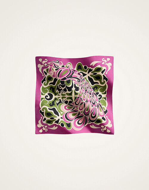 La DoubleJ Foulard 90 Phoenix Placée Pink SCA0067SIL006PHO01PI01