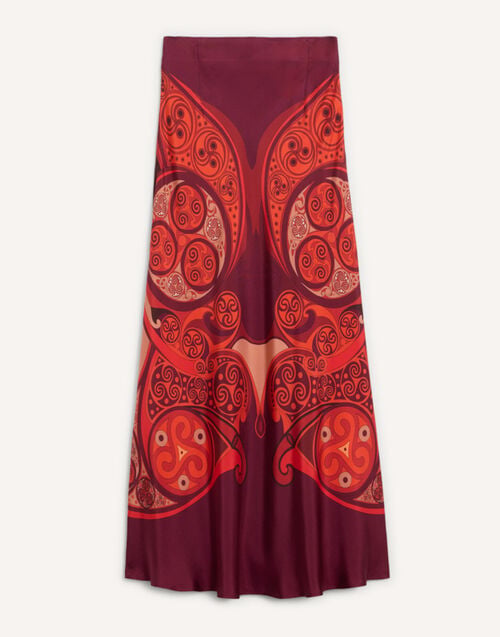 La DoubleJ Sleek Skirt Alchemy Plac&eacute;e Dark Red SKI0127SIL017ALC03RE40