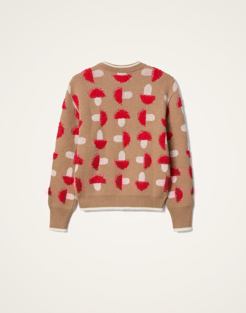 La DoubleJ Fun-Guy Sweater La DoubleJ Fun-Guy Sweater Camel & Red PUL0343KNI193VA449BR04