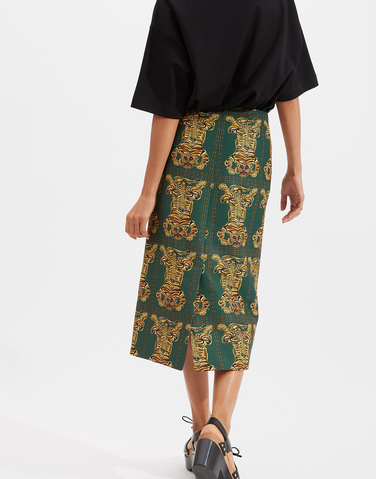 La DoubleJ Pencil Skirt Tiger Tiles SKI0011CAD001TIG0002