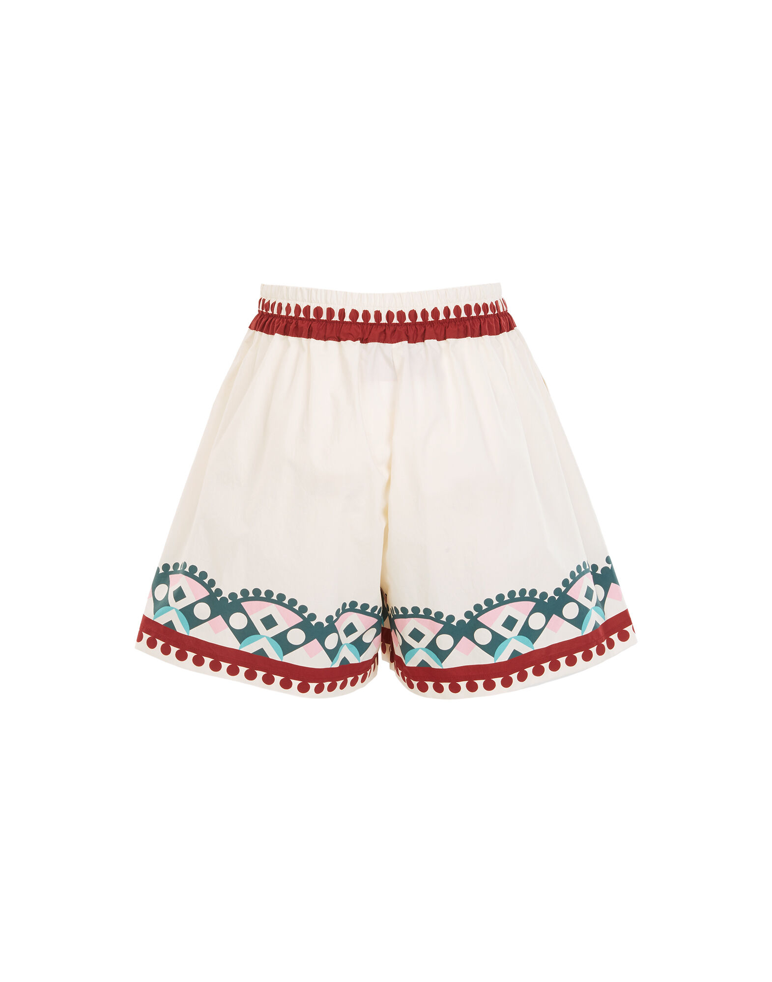 La DoubleJ Pull-Up Shorts Ruote Plac&eacute;e TRO0060COT015RUO0007