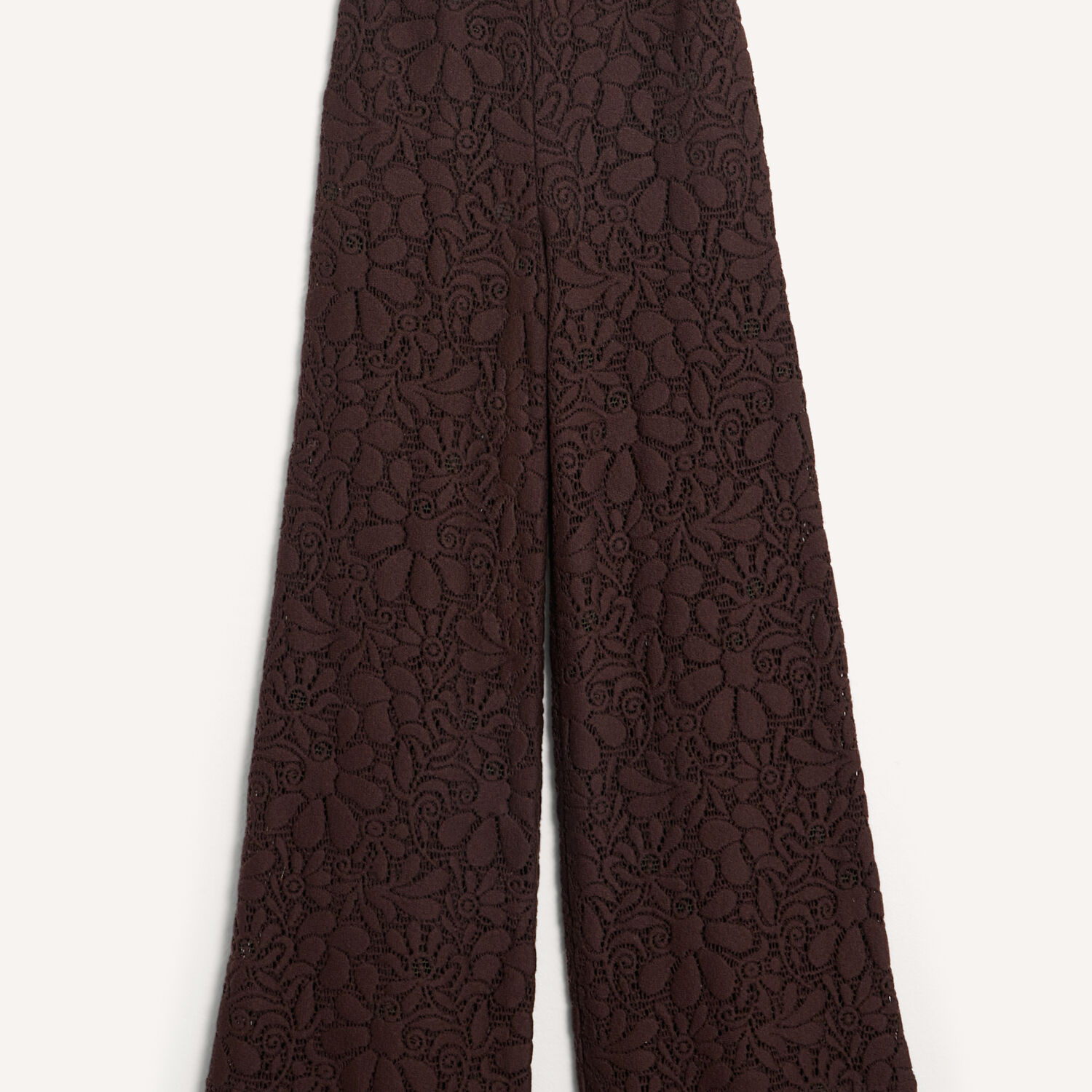 La Doublej Lacey Palazzo Pants In Solid Chocolate