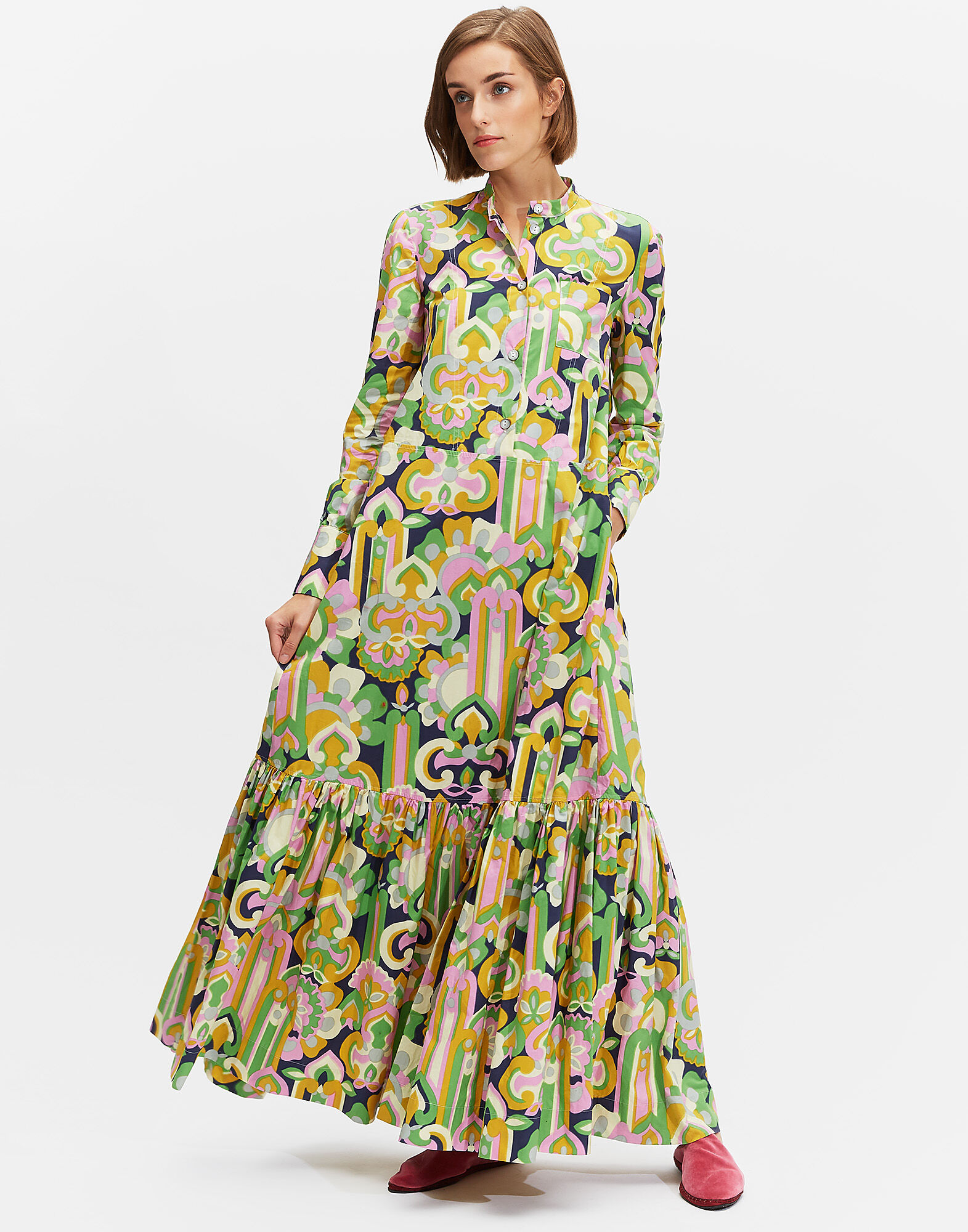 LaDoubleJ Maxi Shirt Dress Lisboa Rosa DRE0047COT001LIS0002