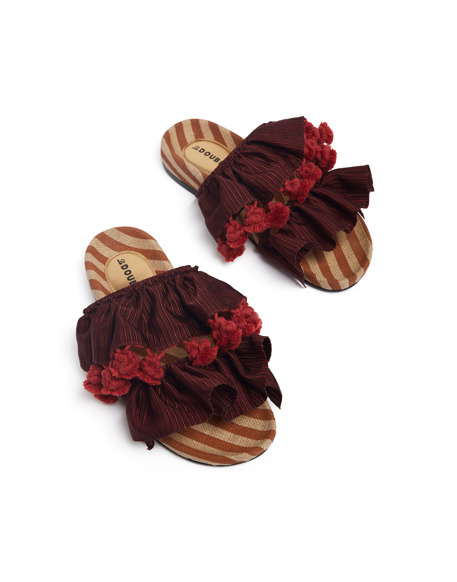 La DoubleJ Pimento Slide Solid Bordeaux SHO0104NAS004SOLIDRE02