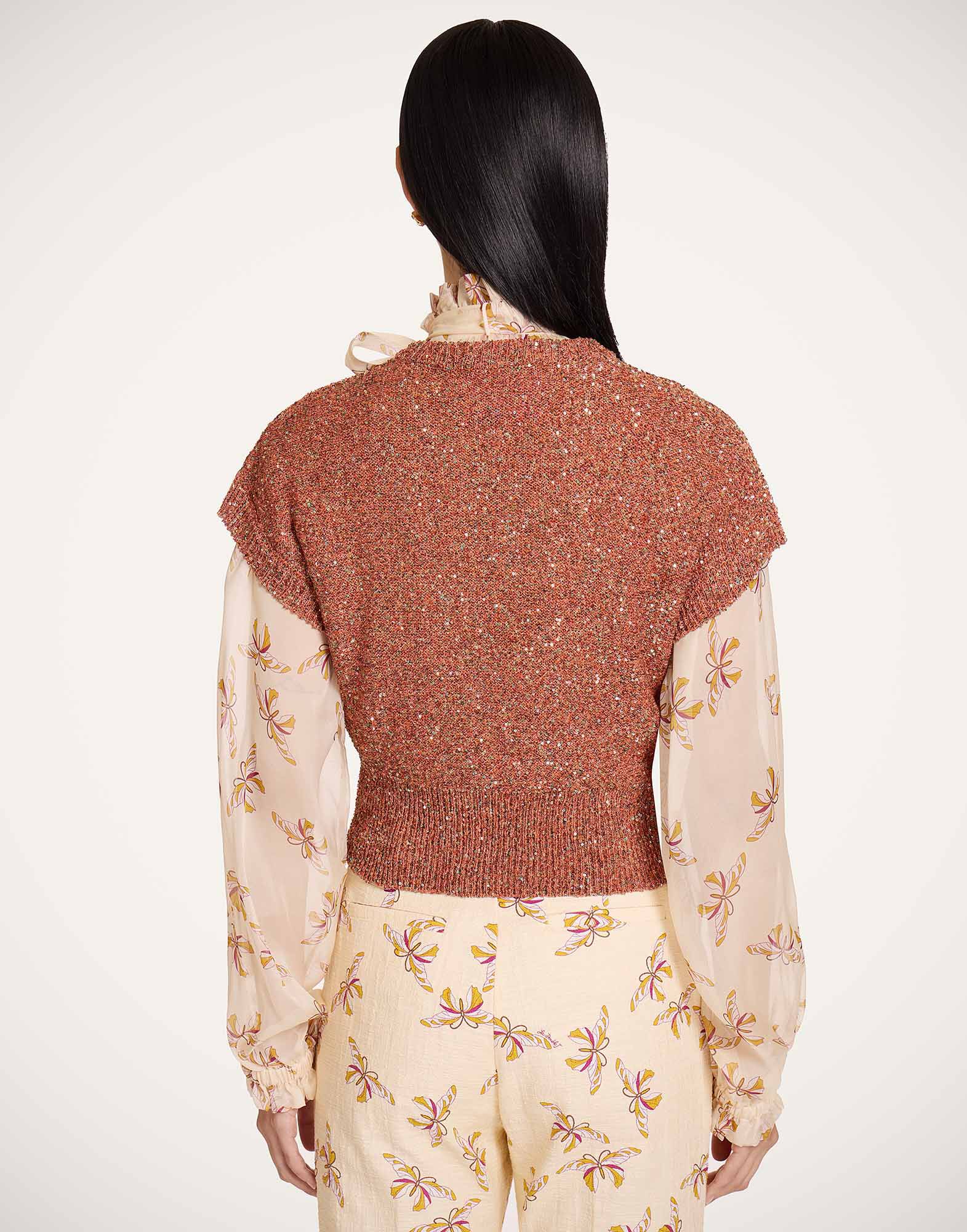 La DoubleJ Duchess Gilet Solid Orange PUL0363KNI201VA475OR02