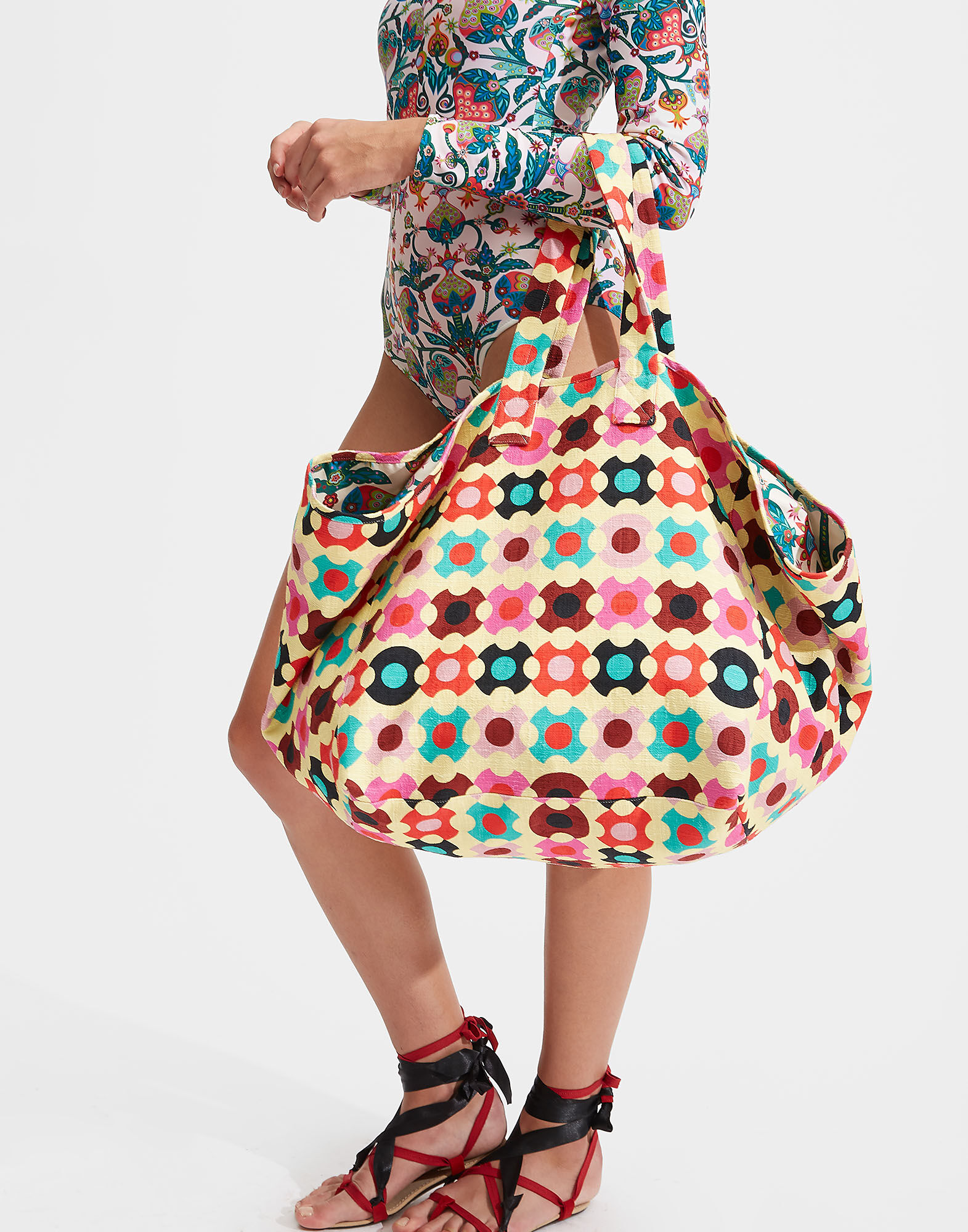 LaDoubleJ Reversible Tote Groovy Dot Giallo BAG0022COT005GRO0003