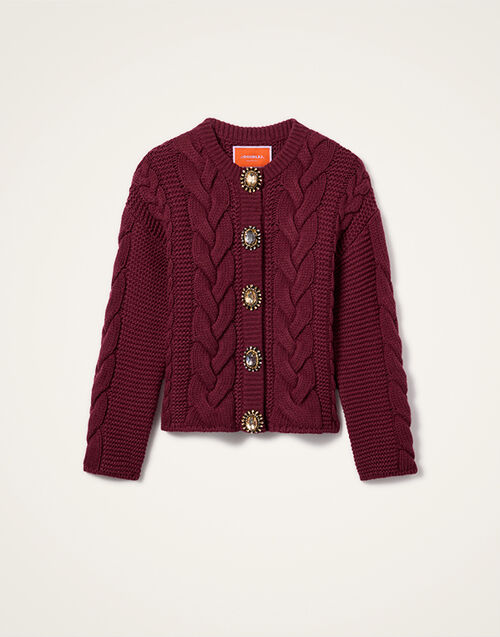 La DoubleJ Portrait Cardigan Solid Burgundy PUL0211KNI120VA271RE07