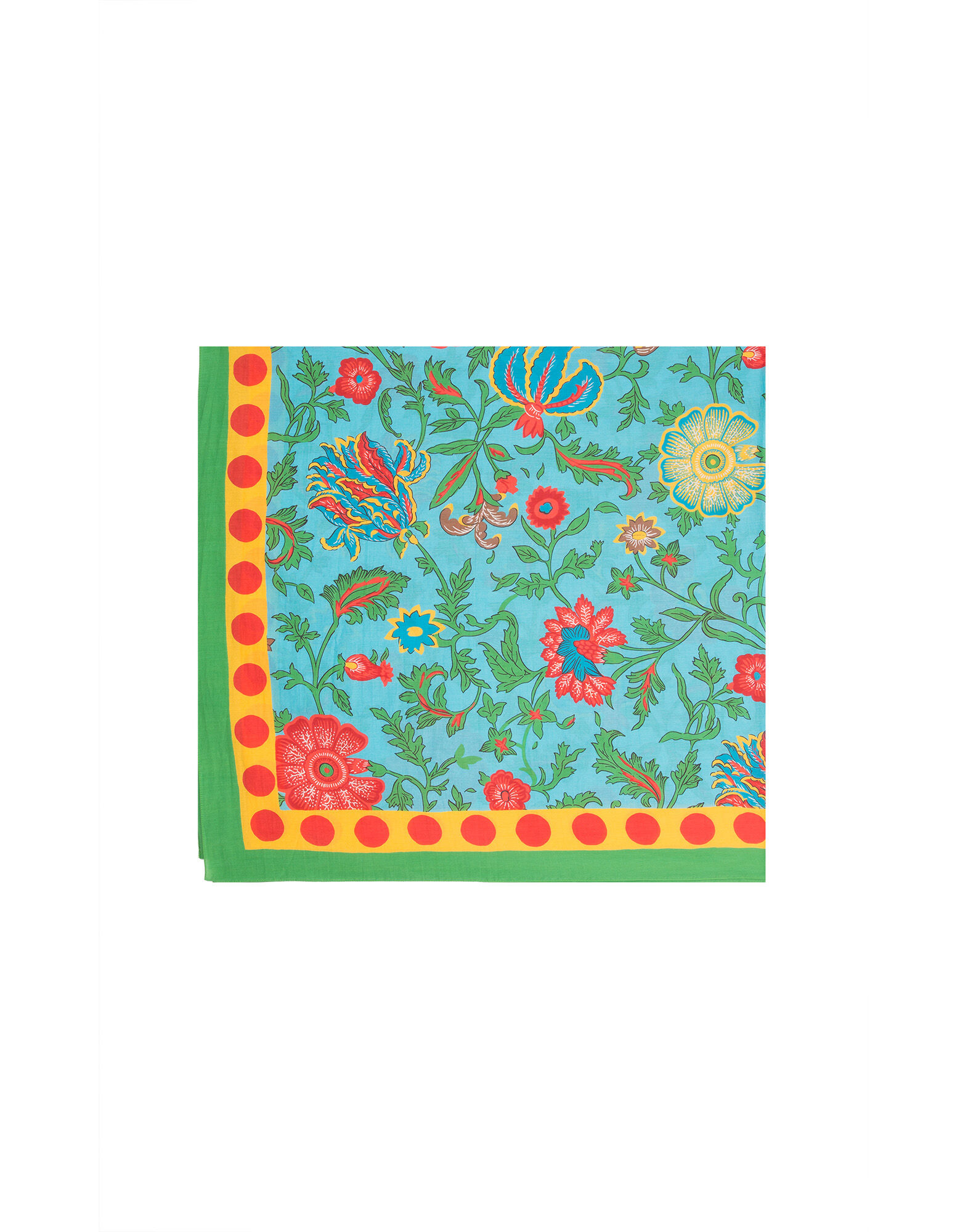 LaDoubleJ Scarf (155X155cm) Dragon Flower Turchese SCA0006COS001DRA0005