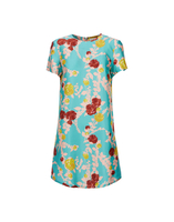 LaDoubleJ Mini Swing Dress LaDoubleJ Mini Swing Dress Winter Rose Turchese DRE0159SIL001WTR0002