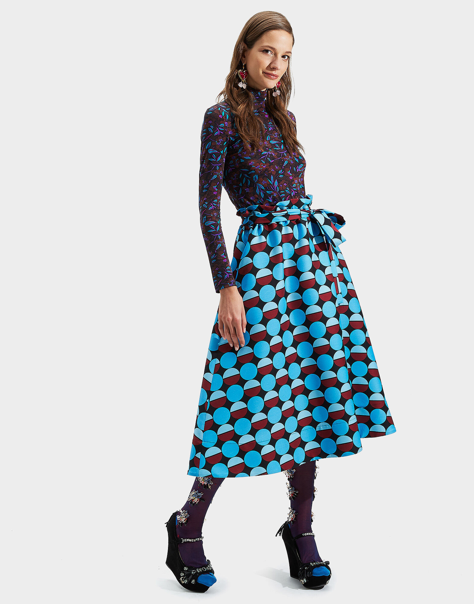 LaDoubleJ Sardegna Skirt Sfere Azzurro SKI0043CAD001SFE0003