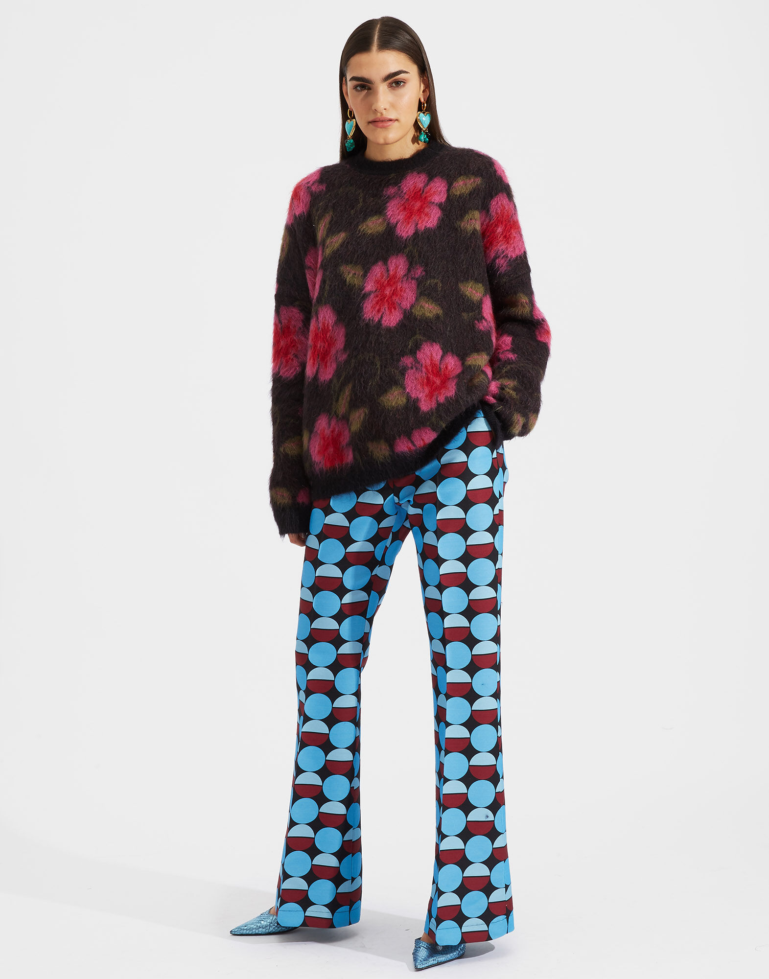 LaDoubleJ Oversize Crew Neck Hawaiian Flower PUL0018KNI012HAW0001