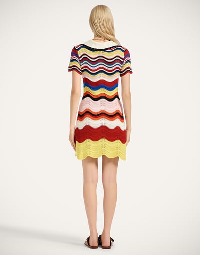 Chevron Mini Dress in Multicolor Pink & Red for Women | La DoubleJ Chevron Mini Dress in Multicolor Pink & Red for Women | La DoubleJ