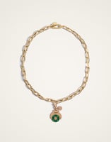 La DoubleJ Medallion Charm La DoubleJ Medallion Charm 24k Gold Plate & Green Enamel CHM0009BRA003SOLIDGR02