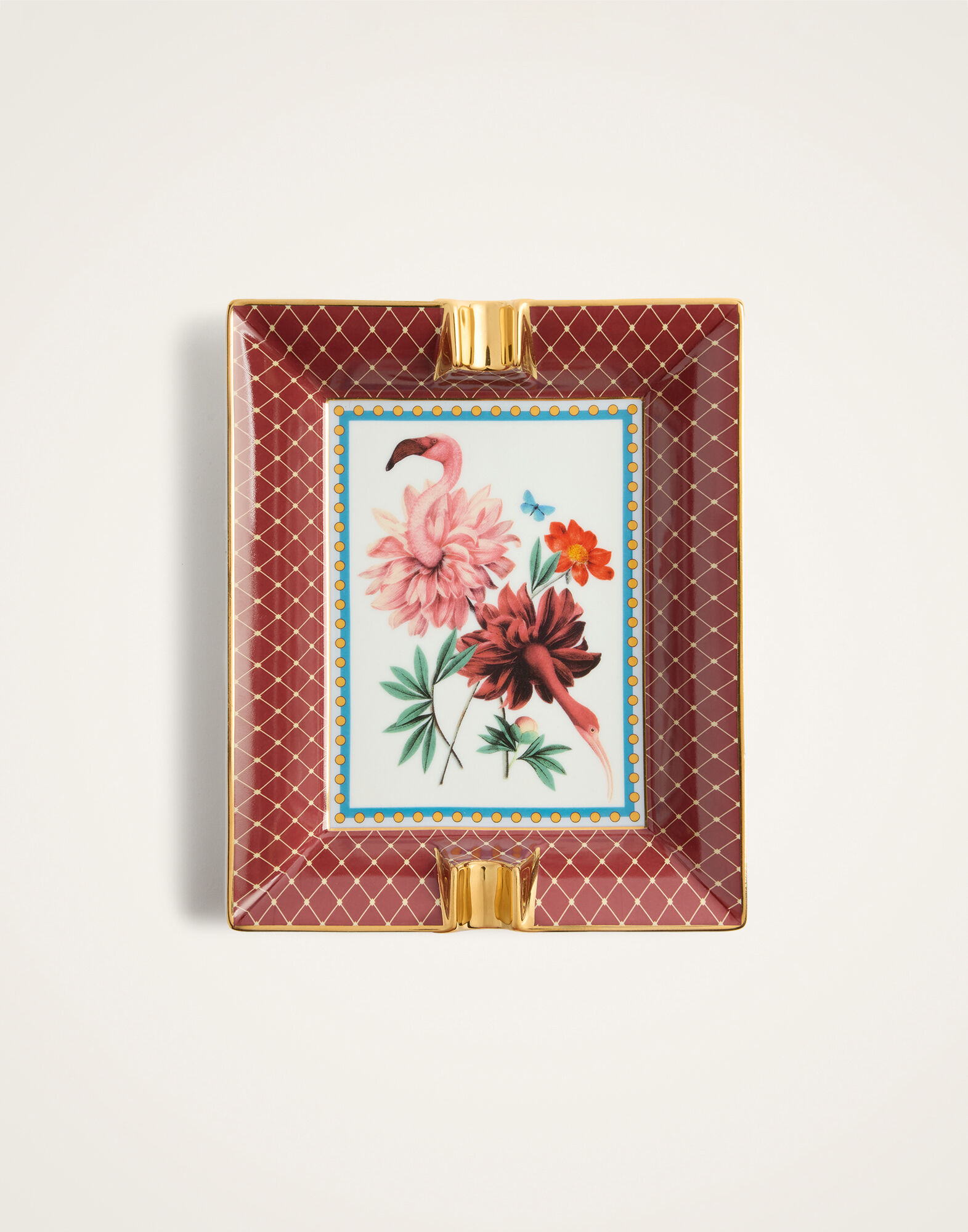 La DoubleJ Ashtray Birdbloom Bordeaux TRI0010CER001BIB01RE02