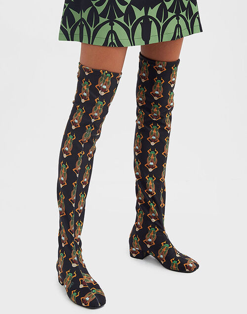 La DoubleJ Edie High Boots La DoubleJ Edie High Boots Scarab Black SHO0089LYC005SCA01BL01