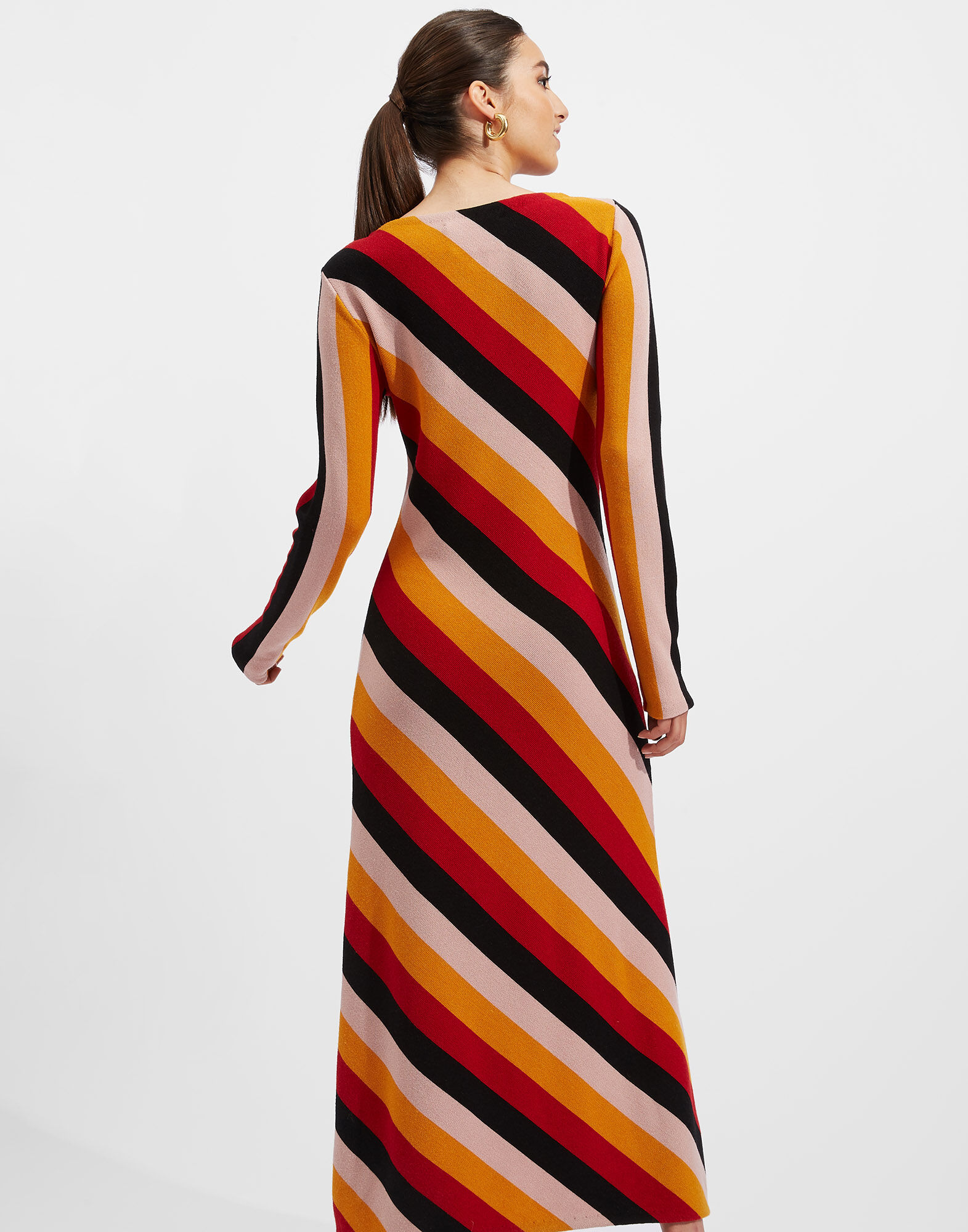 Warehouse honey stripe midi dress hot sale