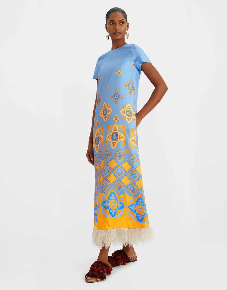 La DoubleJ Swing Dress La DoubleJ Swing Dress Partenope Light Blue DRE0316SIL001PRT01BU01