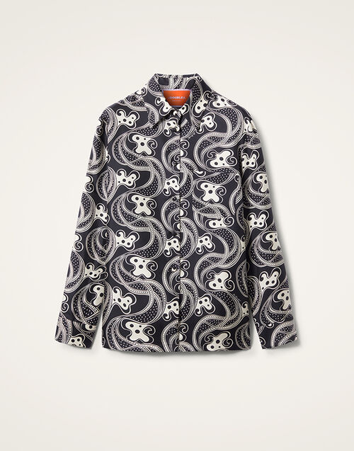 La DoubleJ Boy Shirt Aperol Black & White SHI0001SIL001APE01BL03