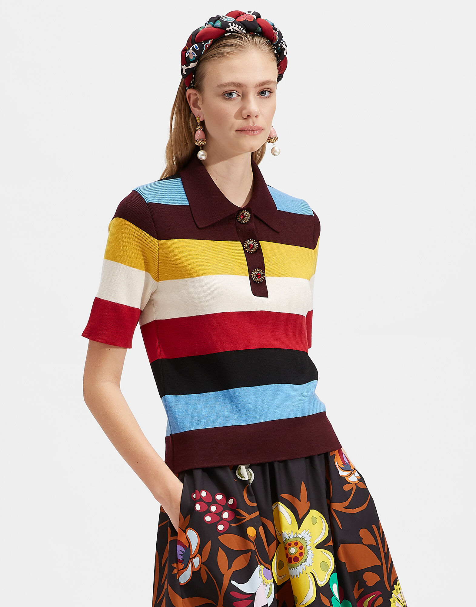 LaDoubleJ Polo Shirt Azzurro Mix PUL0060KNI025VAR0049