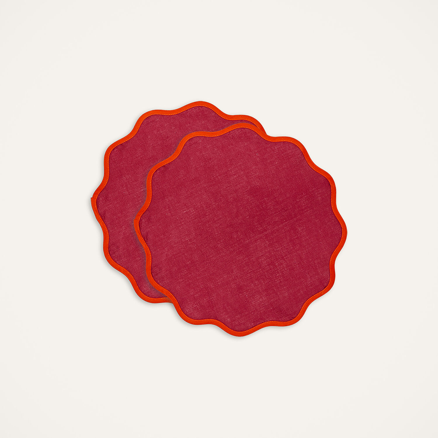 La Doublej Cloud Placemat Set Of 2 In Rainbow Raspberry