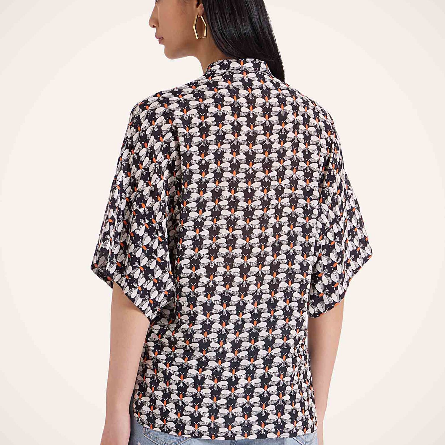 La Doublej X Estelle Blouse Petaltail Shirt In Petaltail Black