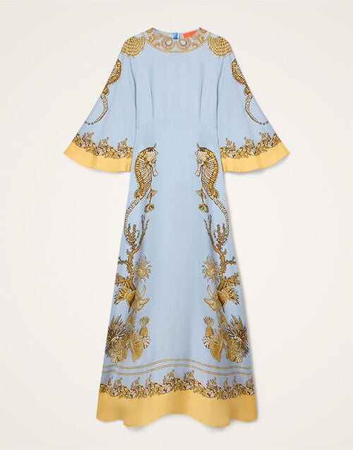 La DoubleJ Long Sorella Dress Oceania Plac&eacute;e Light Blue DRE0923SIL026OCE01BU01