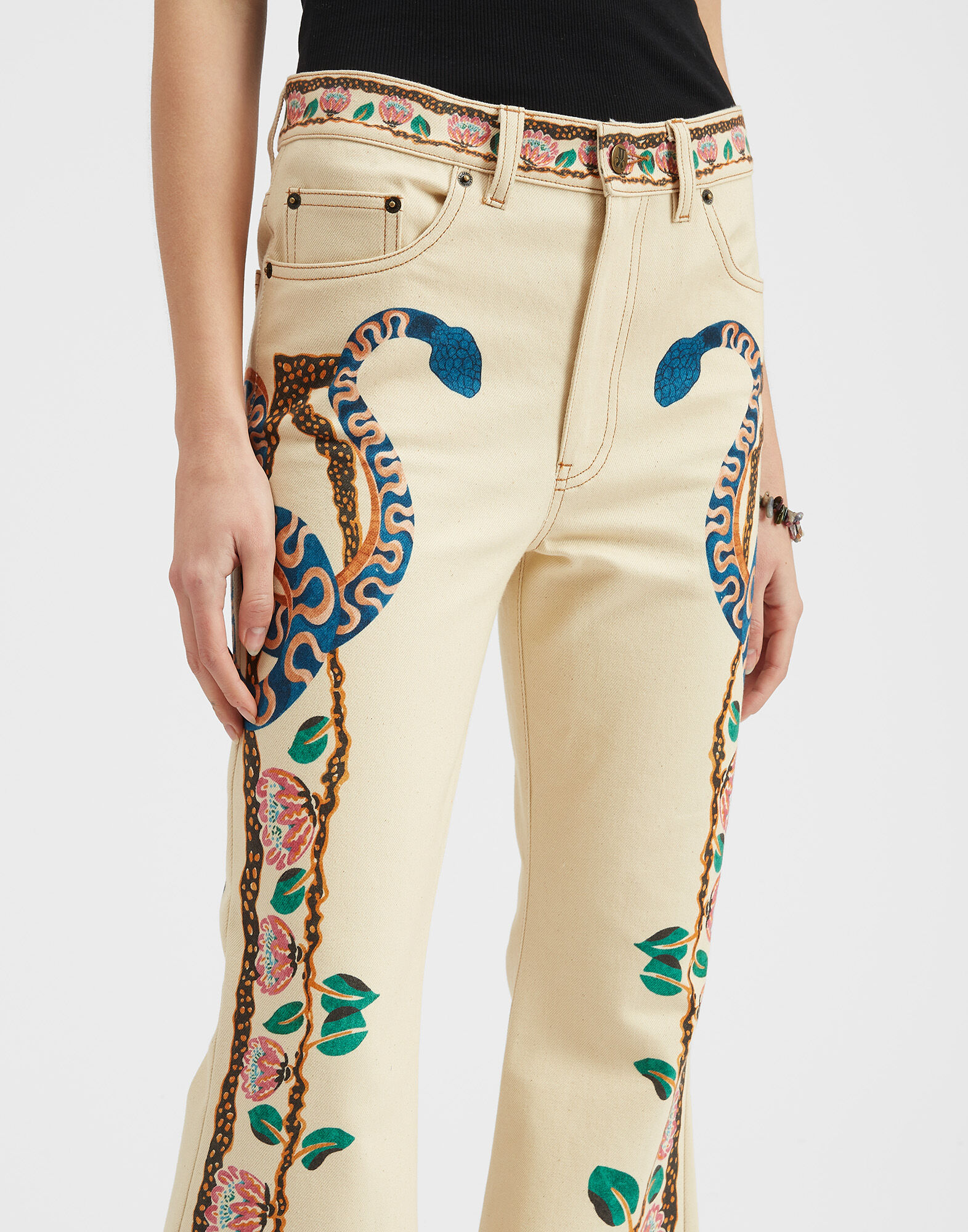 La DoubleJ Superflare Jeans Eve Ecru TRO0126DEN001EEC01BR05