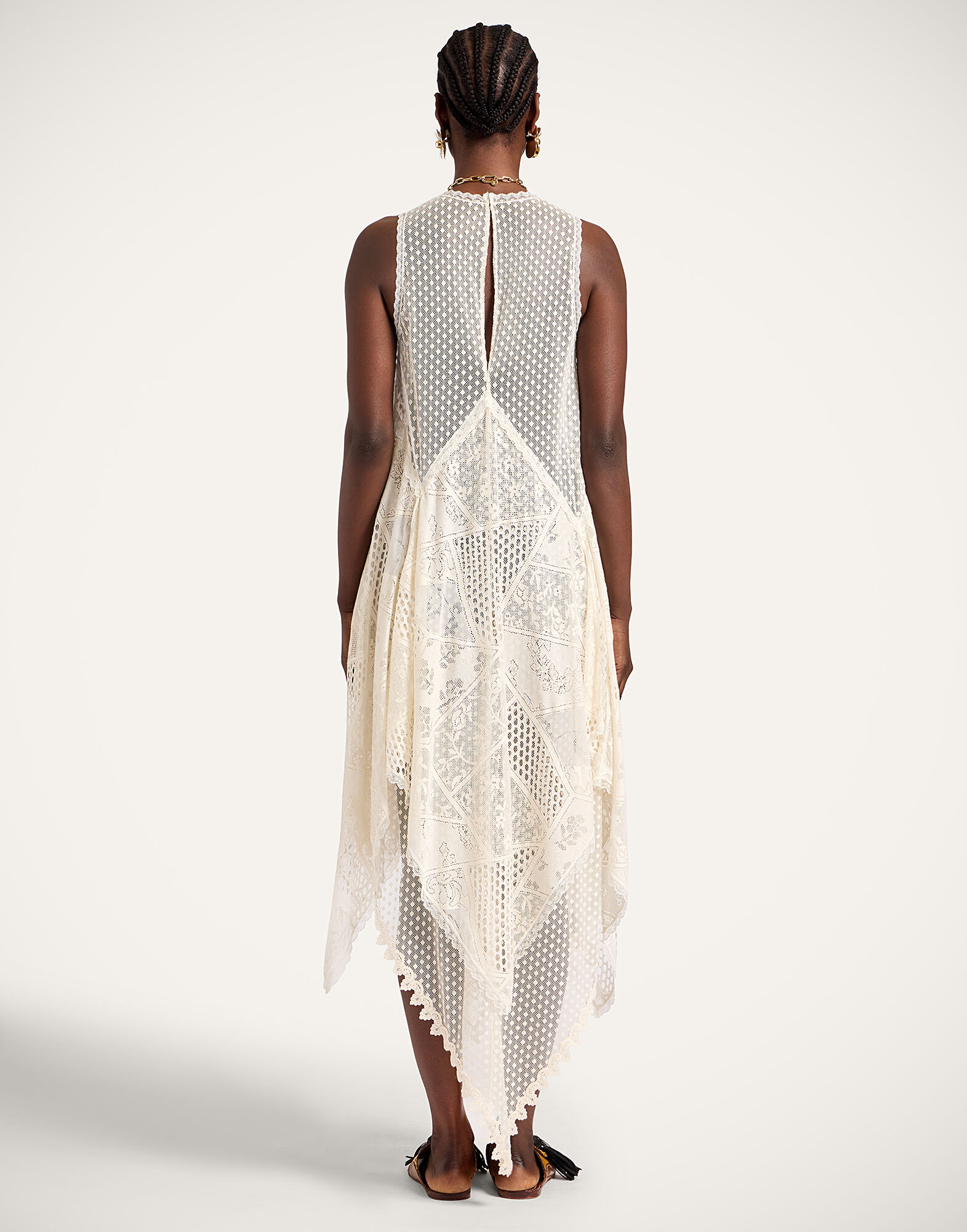 La DoubleJ Aura Dress Solid Ecru DRE1031LAC009SOLIDBR05