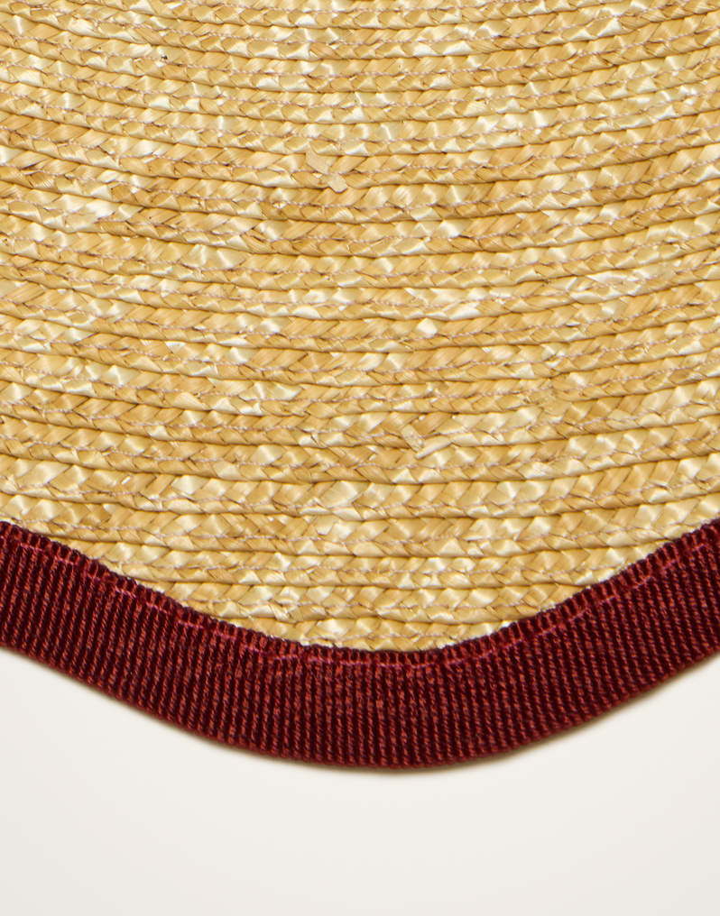 La DoubleJ Straw Cloud Placemats Set Of 2 La DoubleJ Straw Cloud Placemats Set Of 2 Solid Bordeaux PMT0031STR001SOLIDRE02